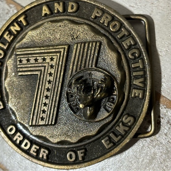 ❤️Vintage 1976 B.P.O.E. Belt Buckle (Elks) Brass - Picture 2 of 3